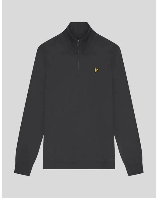 Lyle & Scott Gray Lyle & Scott Loopback Quarter-Zip Sweatshirt for men
