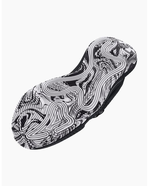 Under Armour Black Ua Spawn 6 Mid Basketball Graphic Print Lace-Up Trainers for men