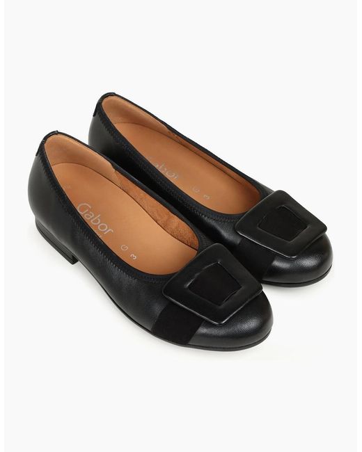 Gabor Black Paige Ballet Pumps