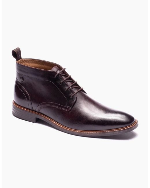 Base London Purple London Belgrave Leather Washed Ankle Boots for men