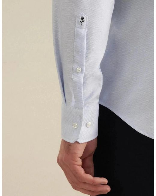 Seidensticker White Shaped Fit No Iron Spread Kent Structured Business Shirt Light for men