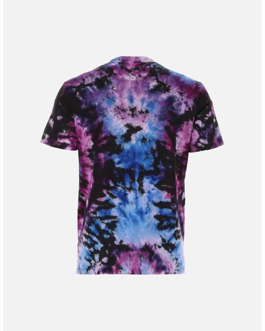 Amiri Blue Crystal Ball Ss Logo Tie-Dye T-Shirt for men
