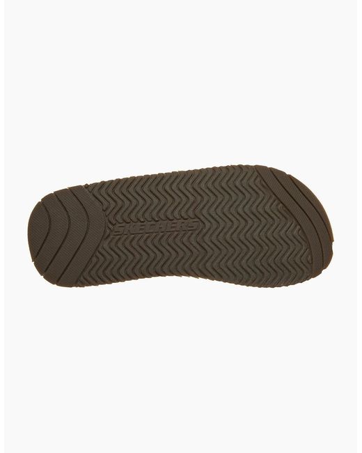 Skechers Brown Quill Textile Flip Flops for men