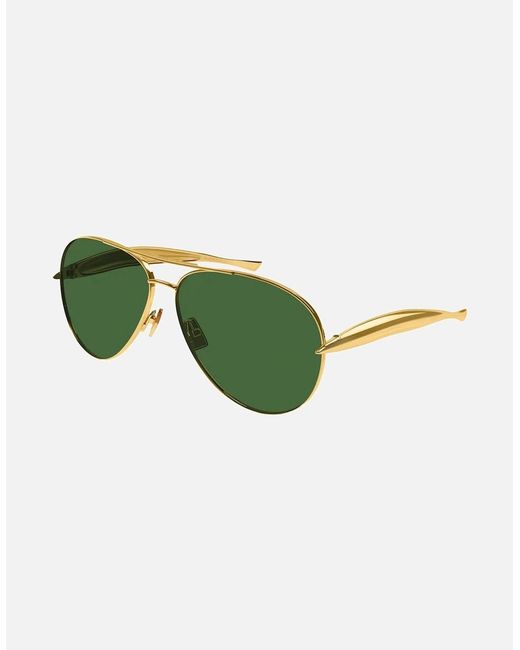 Bottega Veneta Green Bv Aviator Sunglasses