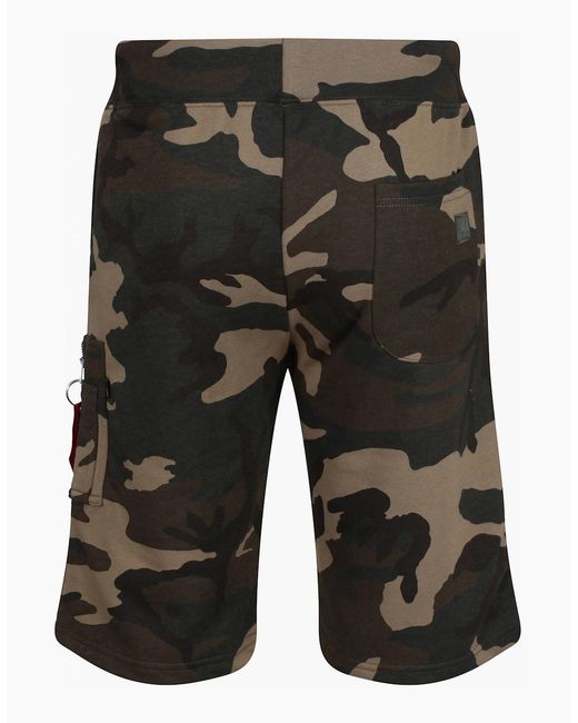 Alpha Industries Black X-Fit Cargo Camo Shorts for men