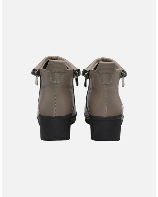 Lotus White Cordelia Wedge Ankle Boots