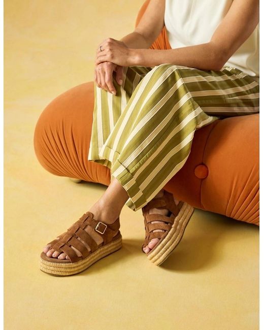 Hush Puppies Brown Rosetta Gladiator Leather Tan Sandals