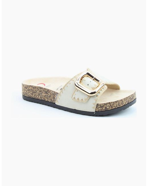 Heavenly Feet White Reed Mules Sandals