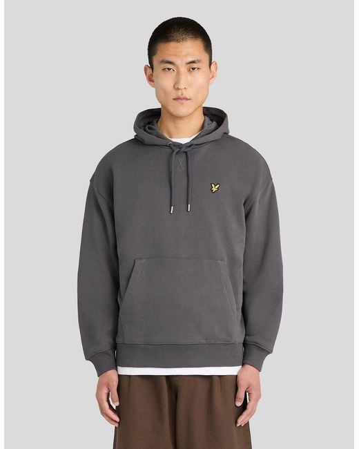 Lyle & Scott Gray Heavyweight Loopback Cotton Hoodie for men