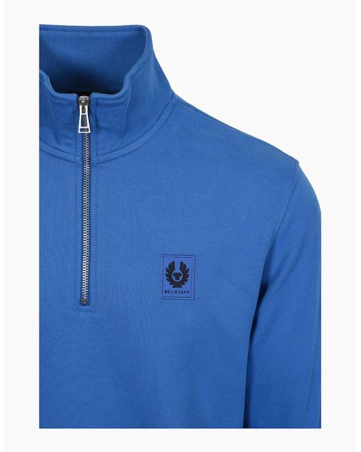Belstaff Blue Half Zip Sweatshirt Marine for men