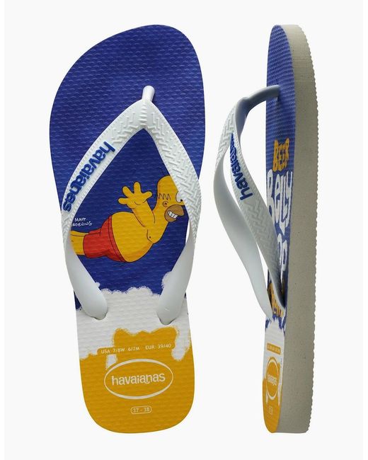 Havaianas Blue Simpson Cartoon Print Flip Flop Sandals
