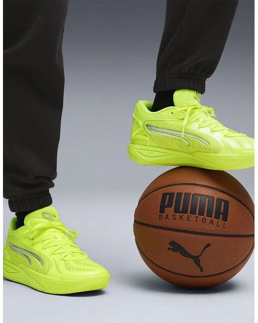 PUMA Yellow Stewie 4 Flawless Basketball Trainers