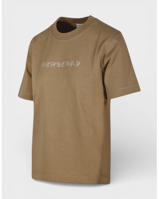 Burberry Natural Paisley Print Logo Cotton T Shirt Teddy