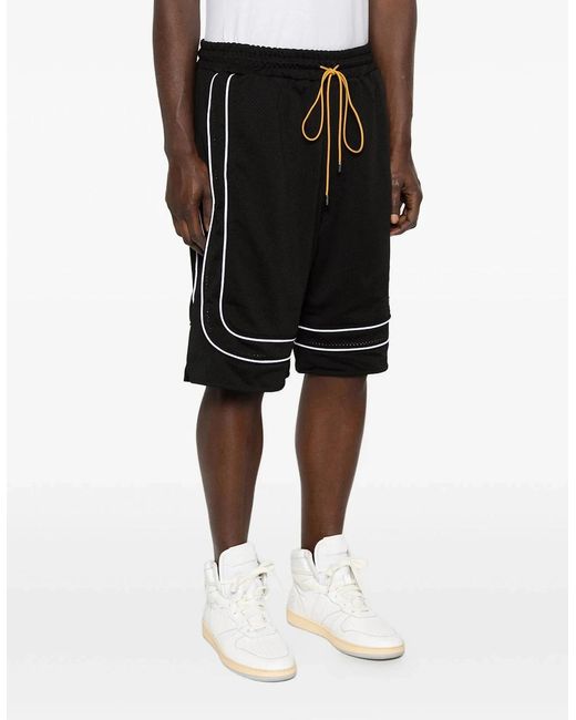 Rhude Black Mesh Basketball Shorts for men