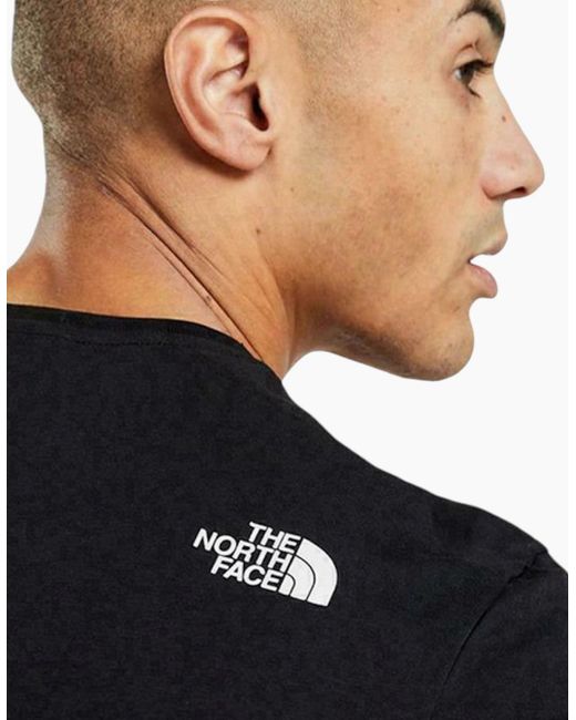 The North Face Blue North Face T Shirts Crew Neck Block Grid Casual Regular Fit Soft Cotton Tee for men