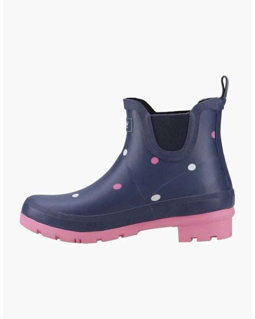 Cotswold Blue Clarence Ankle Rubber Spot Wellington Boots