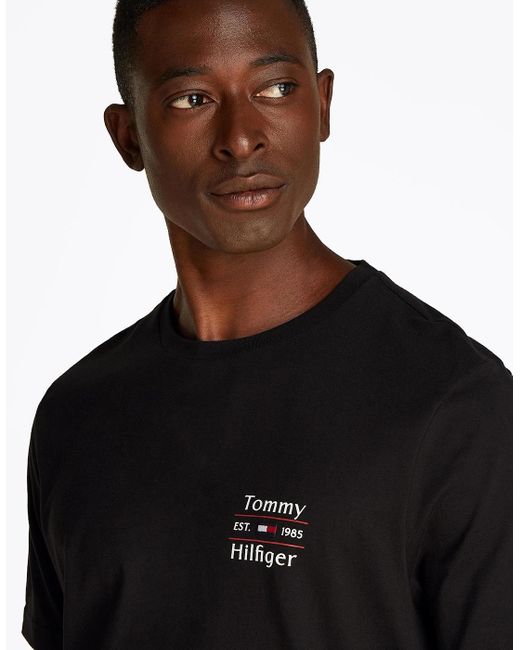 Tommy Hilfiger Black Stack T Shirt for men