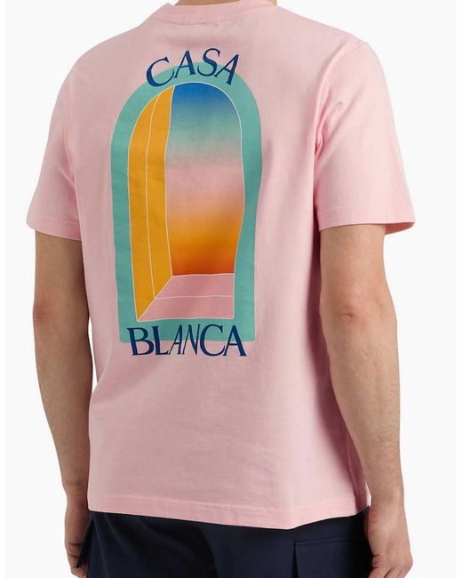 Casablanca Pink L'Arche Colore Print T-Shirt for men