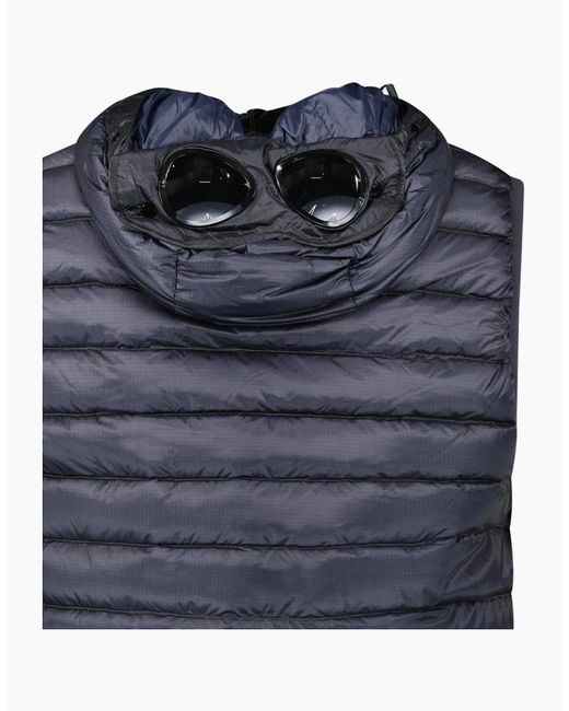 C P Company Blue Goggle Down Gilet for men