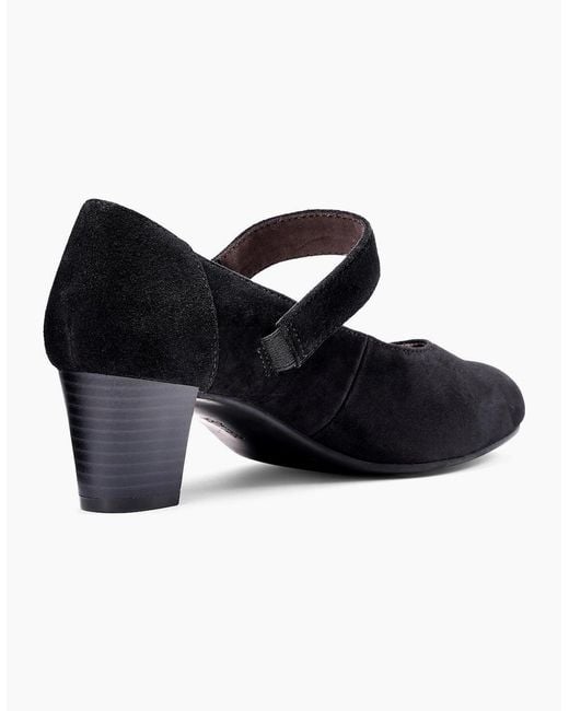 Hotter Black Duet Mary Jane Court Shoes