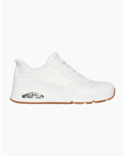 Skechers White Slip-Ins: Uno