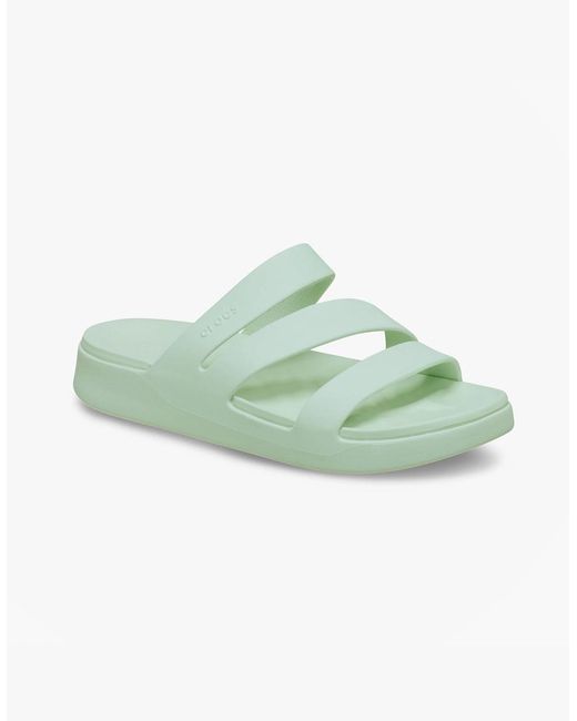 CROCSTM Green Getaway Strappy Sliders Mint Tint