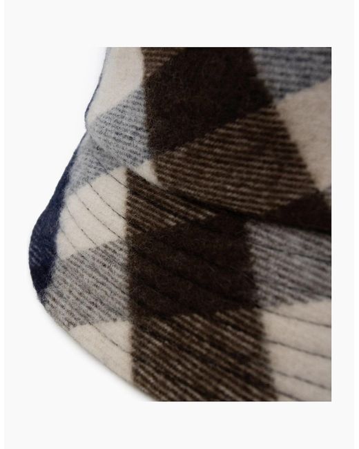 Aquascutum Multicolor Water Repellent Club Check Bucket Hat 30 for men