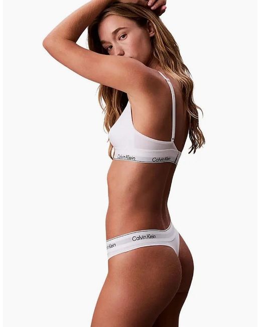 Calvin Klein White Icon Cotton Modal Thong