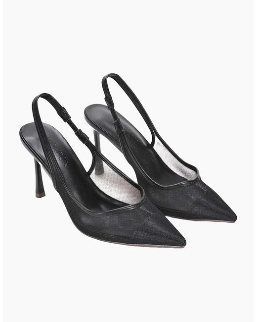XY London Black Ladies Mesh Sling Back Court Shoes
