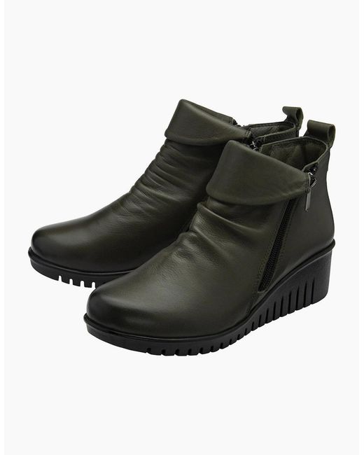 Lotus Green Cordelia Ankle Boots