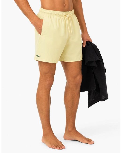 Lacoste Yellow Quick-Dry Swim Shorts for men
