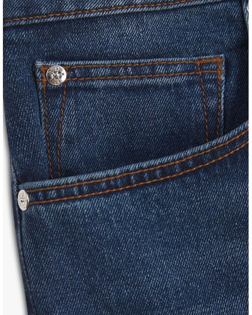 Vingt Quatre Denim Blue Vingt Quatre Taper Fit Mid Jeans for men