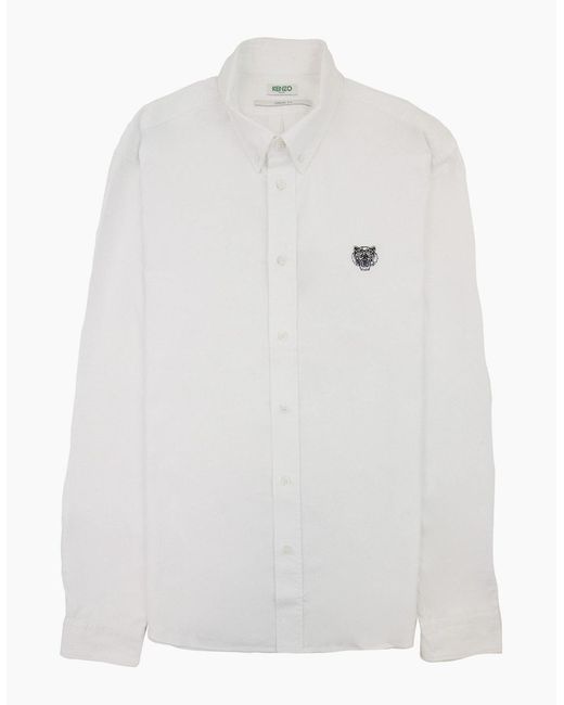 KENZO White Casual Tiger Shirt for men