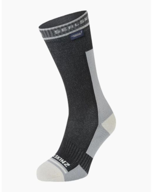 SealSkinz Blue Holverstone Mid Length Running Socks for men