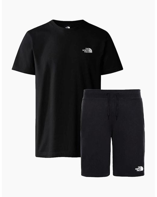The North Face Black Simple Dome Co Ords Set Shorts Short Sleeve T Shirts for men
