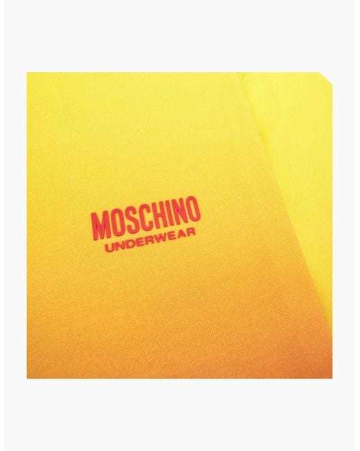 Moschino Yellow Underwear Logo Tape Lounge T Shirt for men