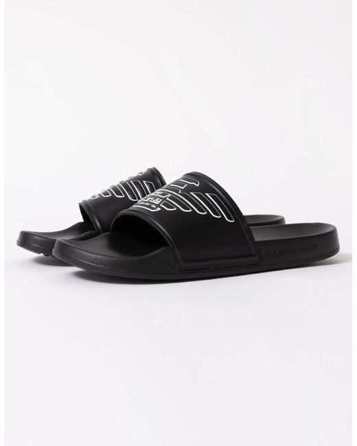 Emporio Armani Multicolor Embossed Eagle Pvc Slides for men
