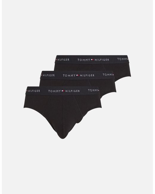 Tommy Hilfiger Black 3-Pack Signature Cotton Briefs for men