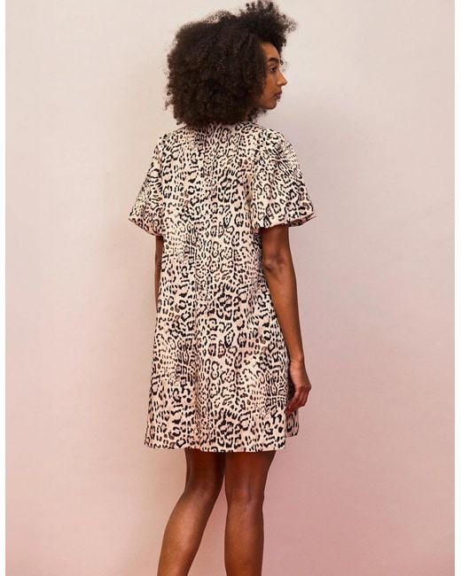 Ro&zo White Petite Leopard Print Pocket Detail Dress