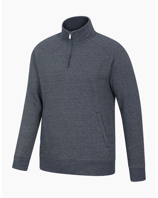 Mountain Warehouse Blue Bamburgh Half Zip Jumper for men