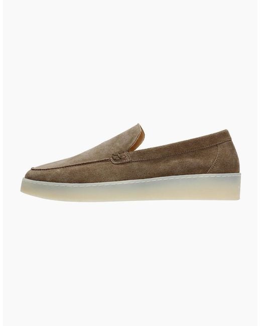 Hudson Brown Hawkins Taupe Suede Loafer for men