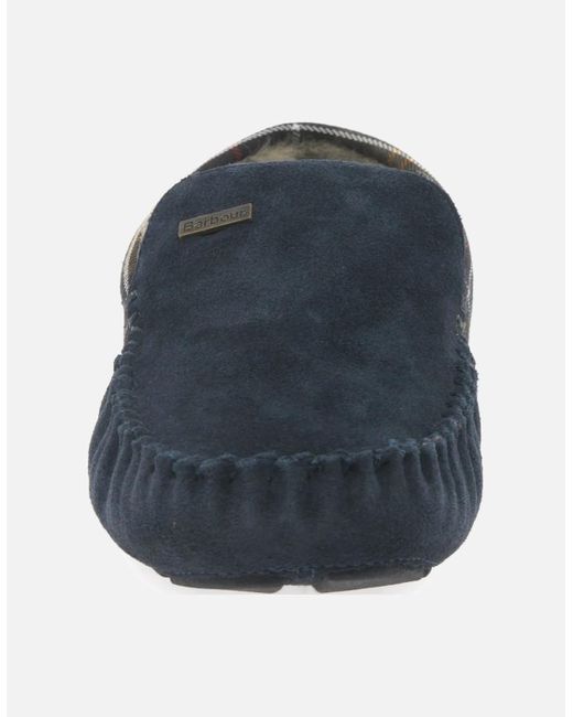 Barbour Black Monty Full Moccasin Slippers for men
