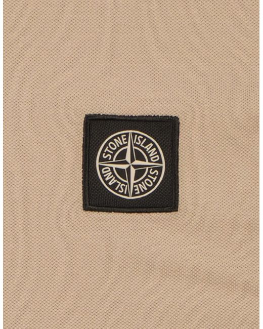 Stone Island Natural Patch Logo Polo Shirt for men