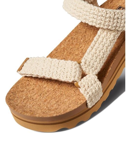 Reef White Cushion Rem Hi Sandal Crochet Natural