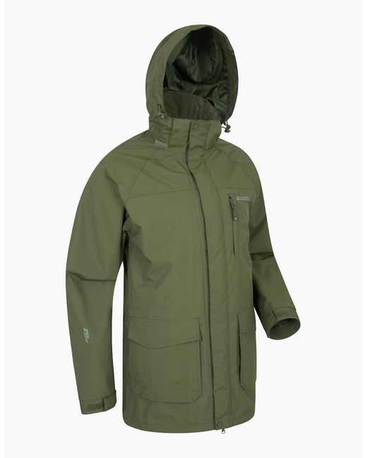Mountain Warehouse Blue Glacier Ii Long Waterproof Jacket for men