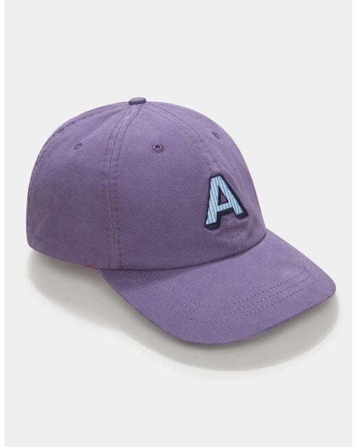 aubi Purple Hendwell Washed Twill Cap for men