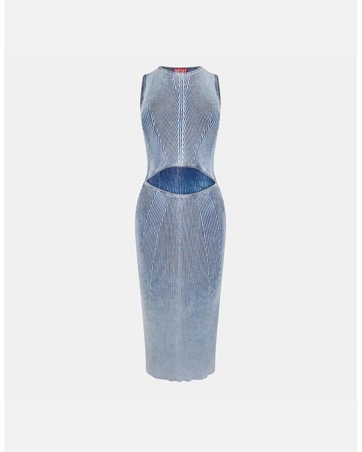 DIESEL Blue M Taryn Crew Neck Midi Bodycon Dress