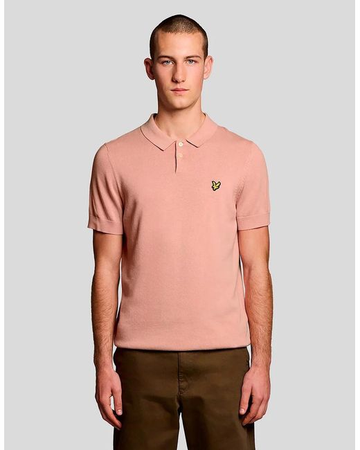 Lyle & Scott Pink Lyle & Scott Cotton Short Sleeve Knitted Polo for men