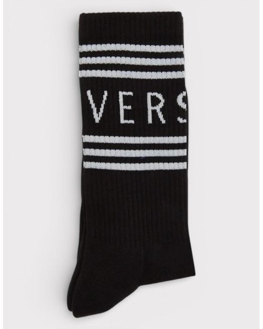 Versace Black Logo Socks