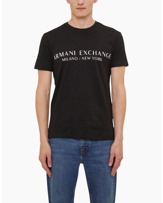 Armani Black Exchange T Shirts Cotton Tee for men